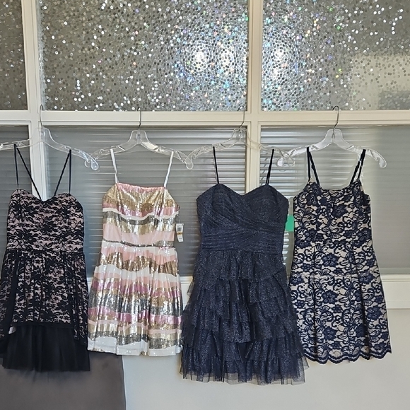 BUNDLE of 3 Junior dresses, homecoming/cocktail/party cocktails approx same size - Picture 1 of 14